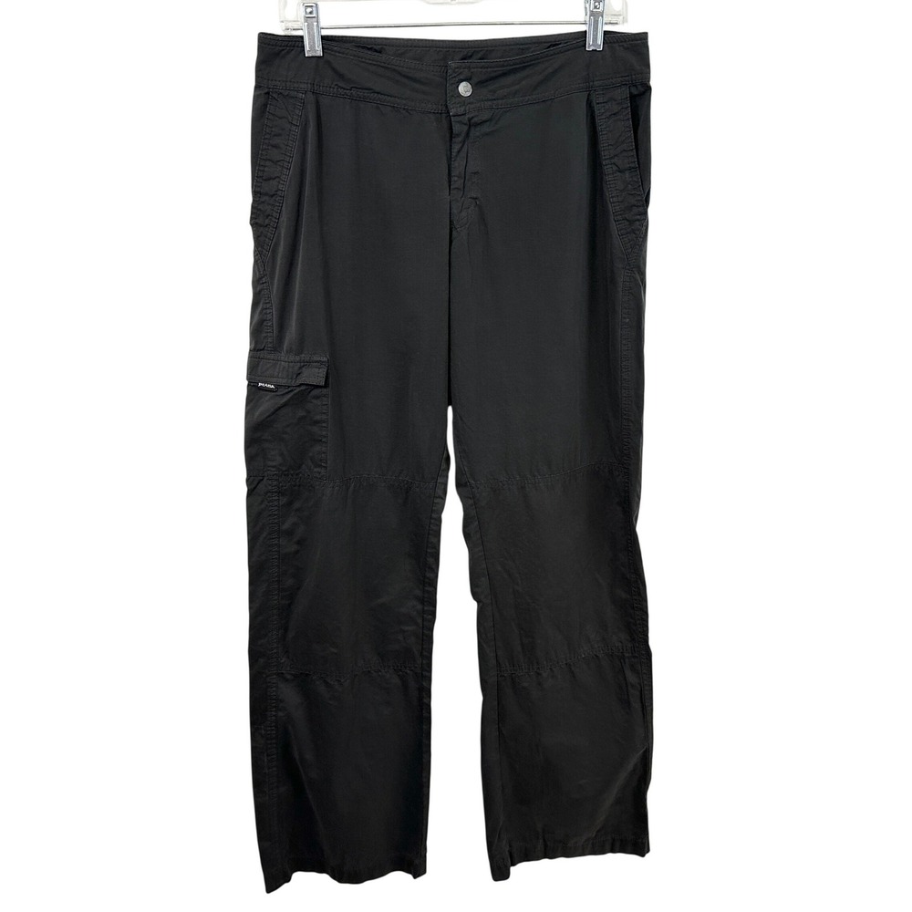 Prana Large Cargo Pants Black Hiking Straight Leg Outdoor USA VTG Y2K 1142